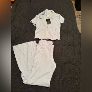 NWT Light Blue Textured Two-Piece Set